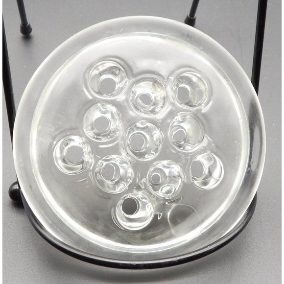 Vintage Glass Flower Frog 3 1/2" W 11 Holes - Picture 4 of 10